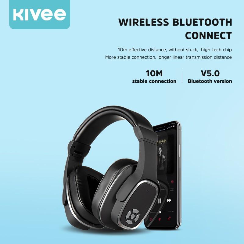 Tai nghe chụp tai không dây Bluetooth 5.0 có thể gập lại thời trang Chất lượng âm thanh HD di động-Hàng chính hãng