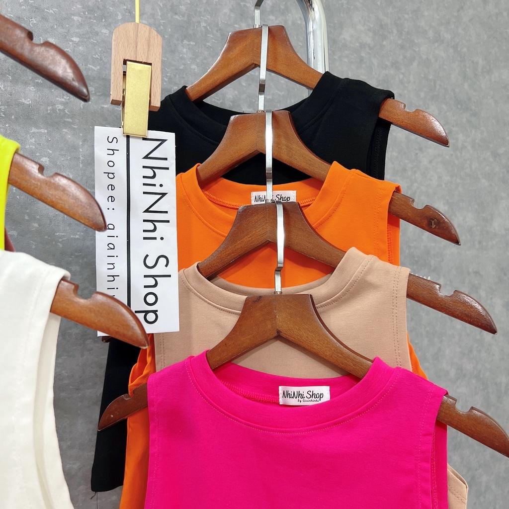 Áo ba lỗ dáng ngắn cổ tròn, Áo croptop sát nách form ôm co giãn CS0802 - NhiNhi Shop