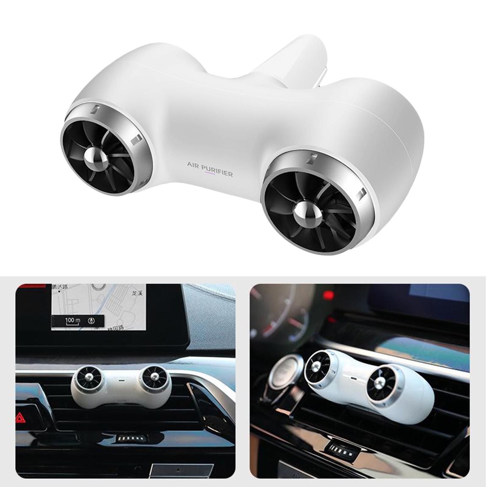 Premium Car Air Purifier Smoke Pet Smell Odor Negative Ion  White