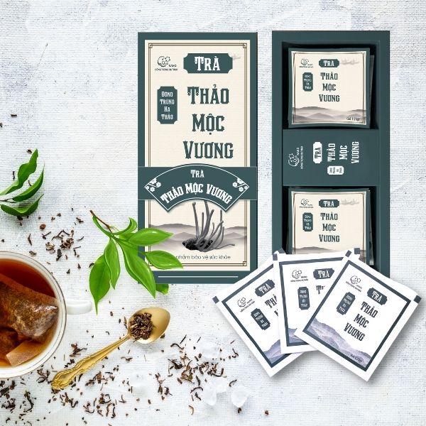Trà túi lọc Thảo mộc vương Nano đông trùng hạ thảo Mát gan