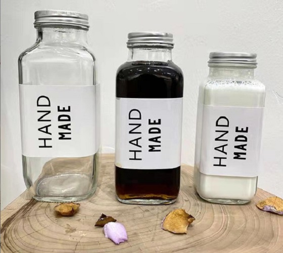 Chai Thủy Tinh Vuông Nước Ép miệng To Nắp nhôm | Tùy Chọn Dung Tích