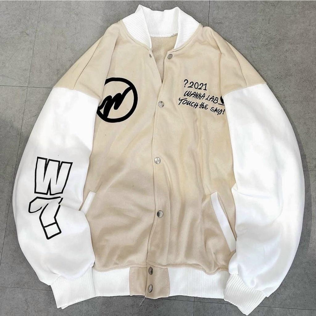 Áo khoác nỉ bomber unisex chất nỉ dày cúc bấm Wanna Lab 2022 Áo khoác dù bomber unisex cực phong cách , hàn quốc cho các bạn trẻ
