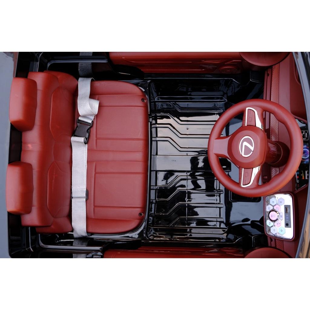 (hỗ trợ ship)Xe ôtô điện LX570 4 động cơ ghế ngồi rộng 4 bánh cao su màn hình cảm ứng kết nối USB/Bluetooth/Mic