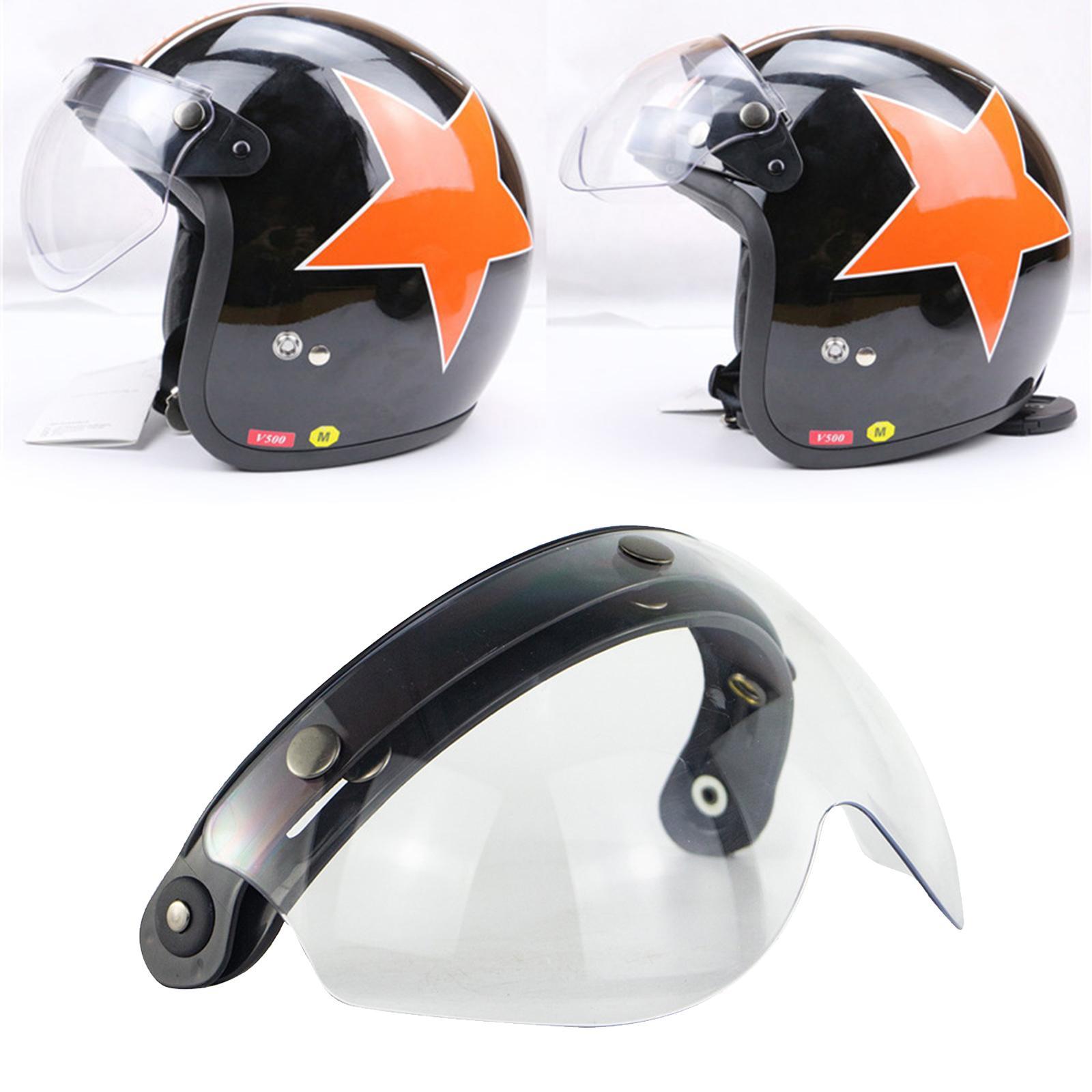 Down Visor Lens Replace for 3 Button Motorcycle Helmets Open Face Clear