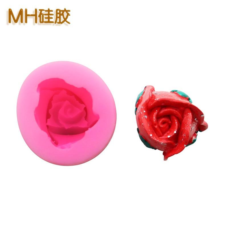Khuôn Silicon Búp Hồng Nụ Hồng Cao 5,5cm