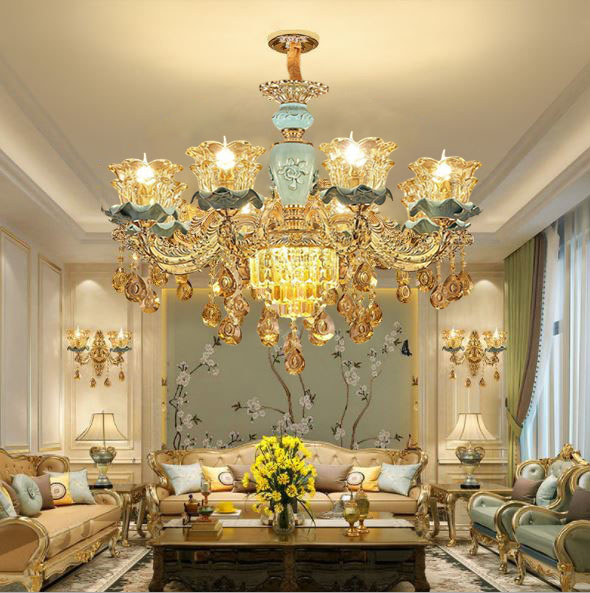 Đèn chùm PEOSE kiểu dáng sang trọng loại 8 tay trang trí nội thất hiện đại - kèm bóng LED chuyên dụng.