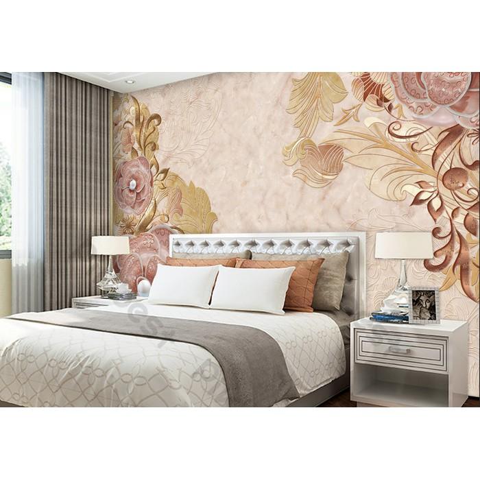 Tranh phong cách hoa trang sức tối giản hiện đại, tranh dán tường 3d hiện đại MS789709