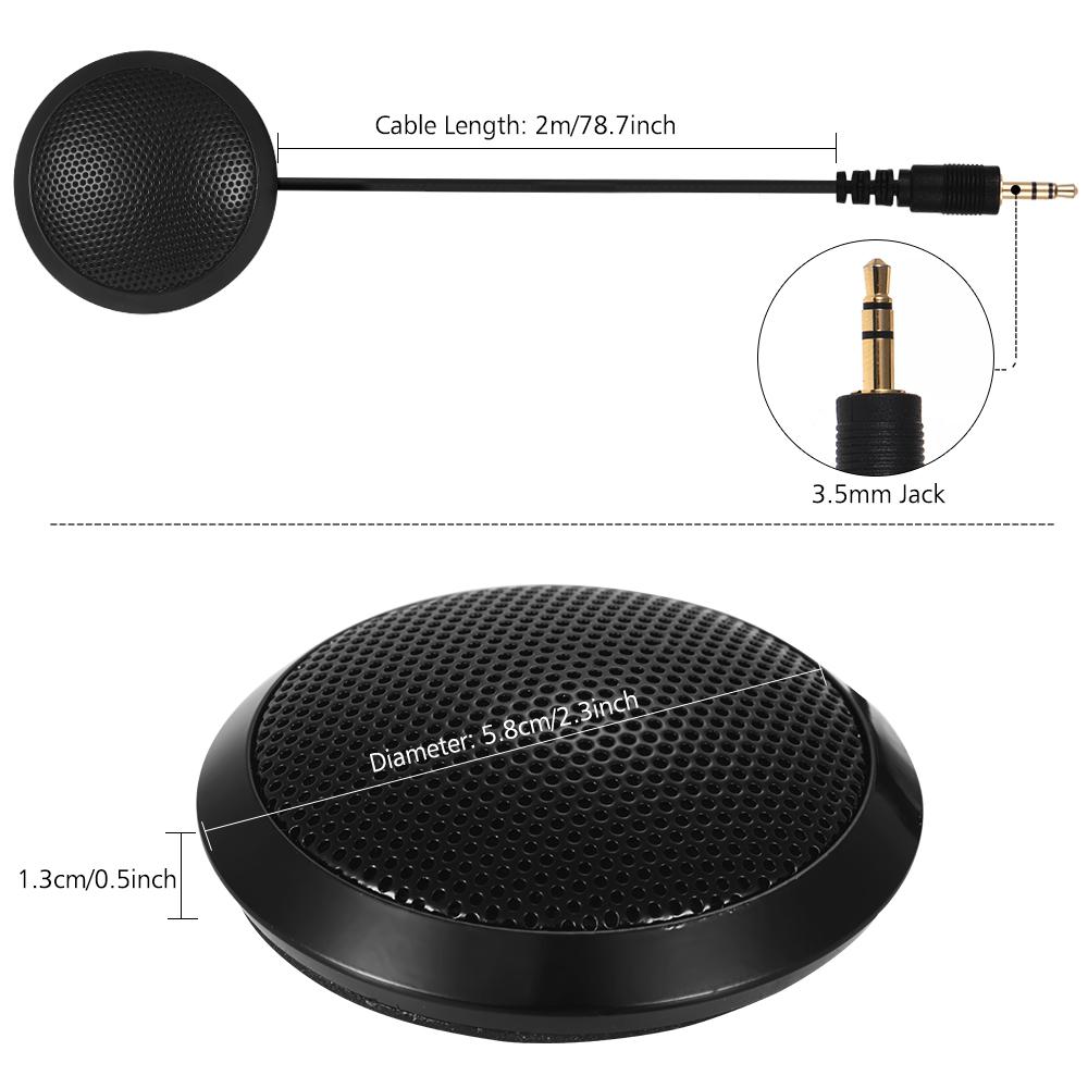 Micrô đa hướng giắc cắm 3,5 mm cho máy tính để bàn Bút ghi âm máy tính để bàn Micrô có độ nhạy cao di động