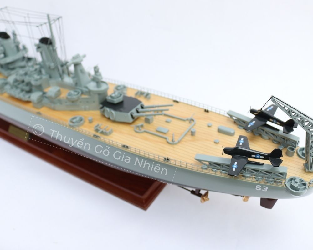 Mô Hình Thuyền Gỗ Phong Thủy Dạng Thuyền Chiến USS MISSOURI Chính Hãng Hàng Xuất Khẩu Chất Lượng Cao