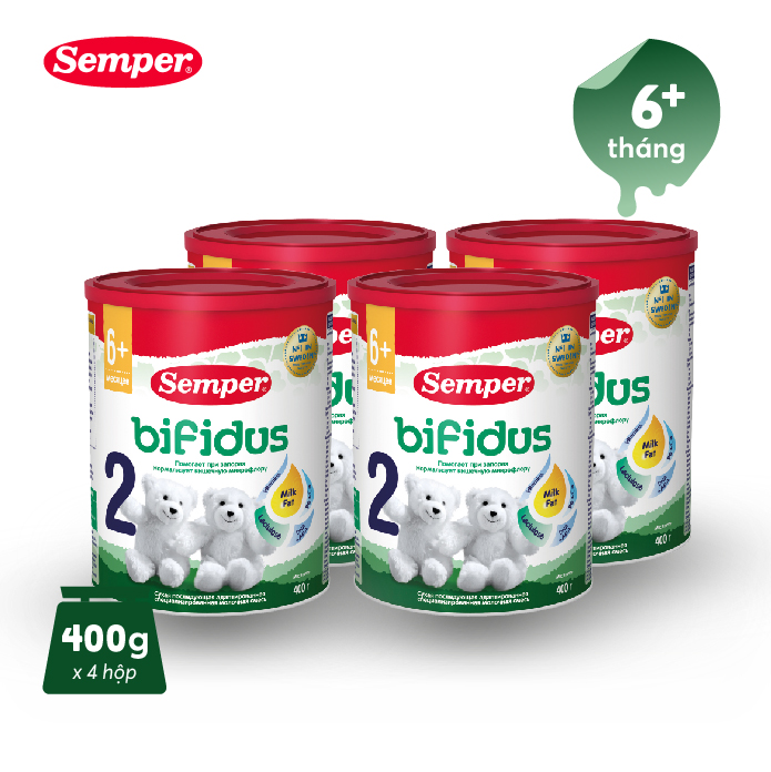 Combo 4 Sữa bột công thức Semper Bifidus số 2 400g/hộp