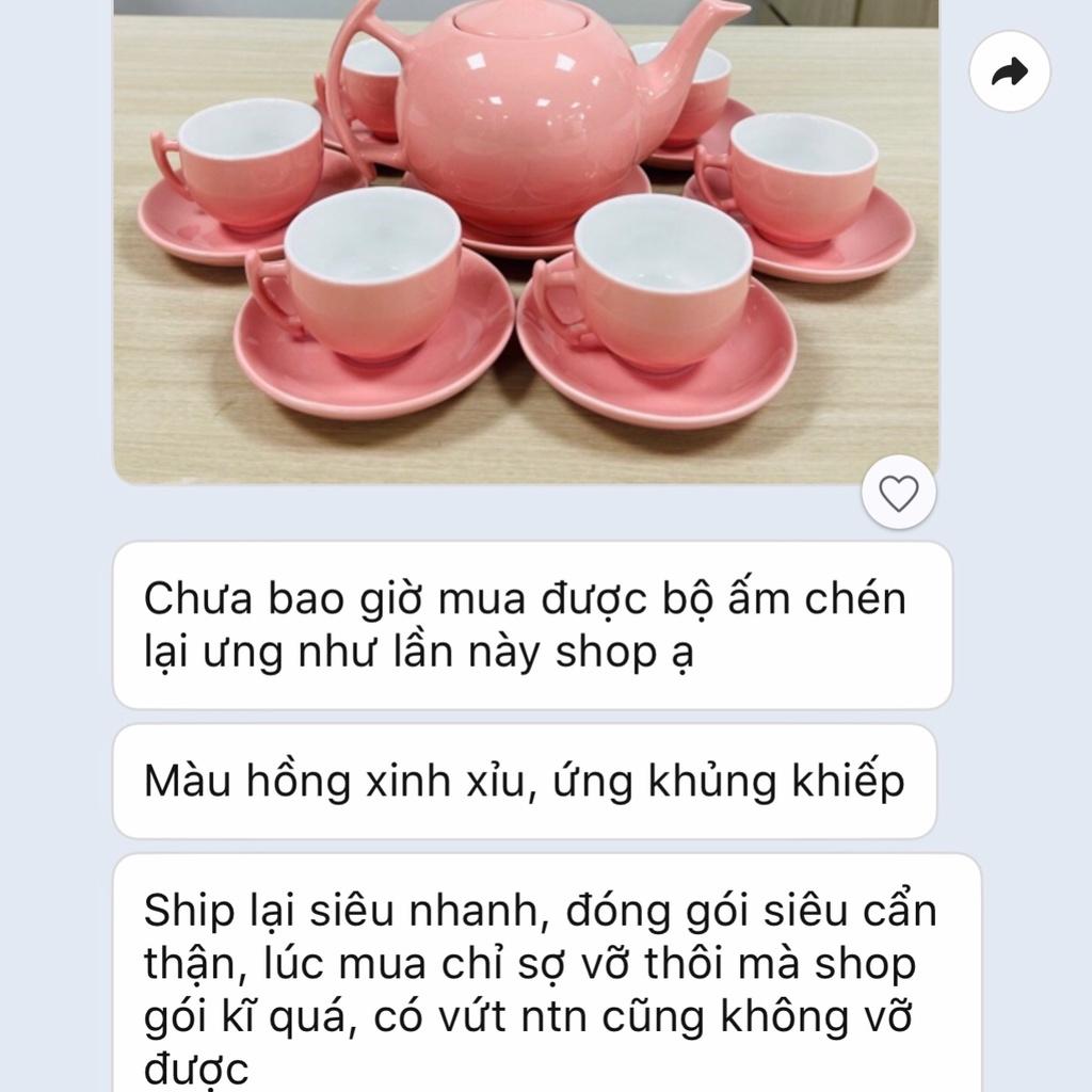 Ấm chén uống trà - Ấm Bộ Trà đẹp - Gốm sứ Bát Tràng Cao cấp - Bộ trà sứ thấu quang - ấm trà màu - vitaminceramics