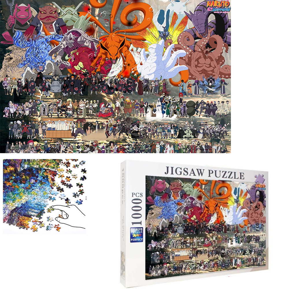 Bộ Tranh Ghép Xếp Hình 1000 Pcs Jigsaw Puzzle Tranh Ghép (75*50cm) Naruto Tổng Hợp Bản Đẹp Cao Cấp