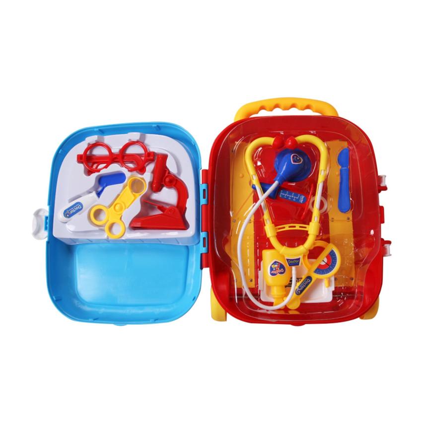 Bộ đồ chơi phụ kiện cho búp bê chủ đề bác sỹ khám bệnh 2 tư thế trong 1: vali kéo và vali xách sinh động, gọn gàng