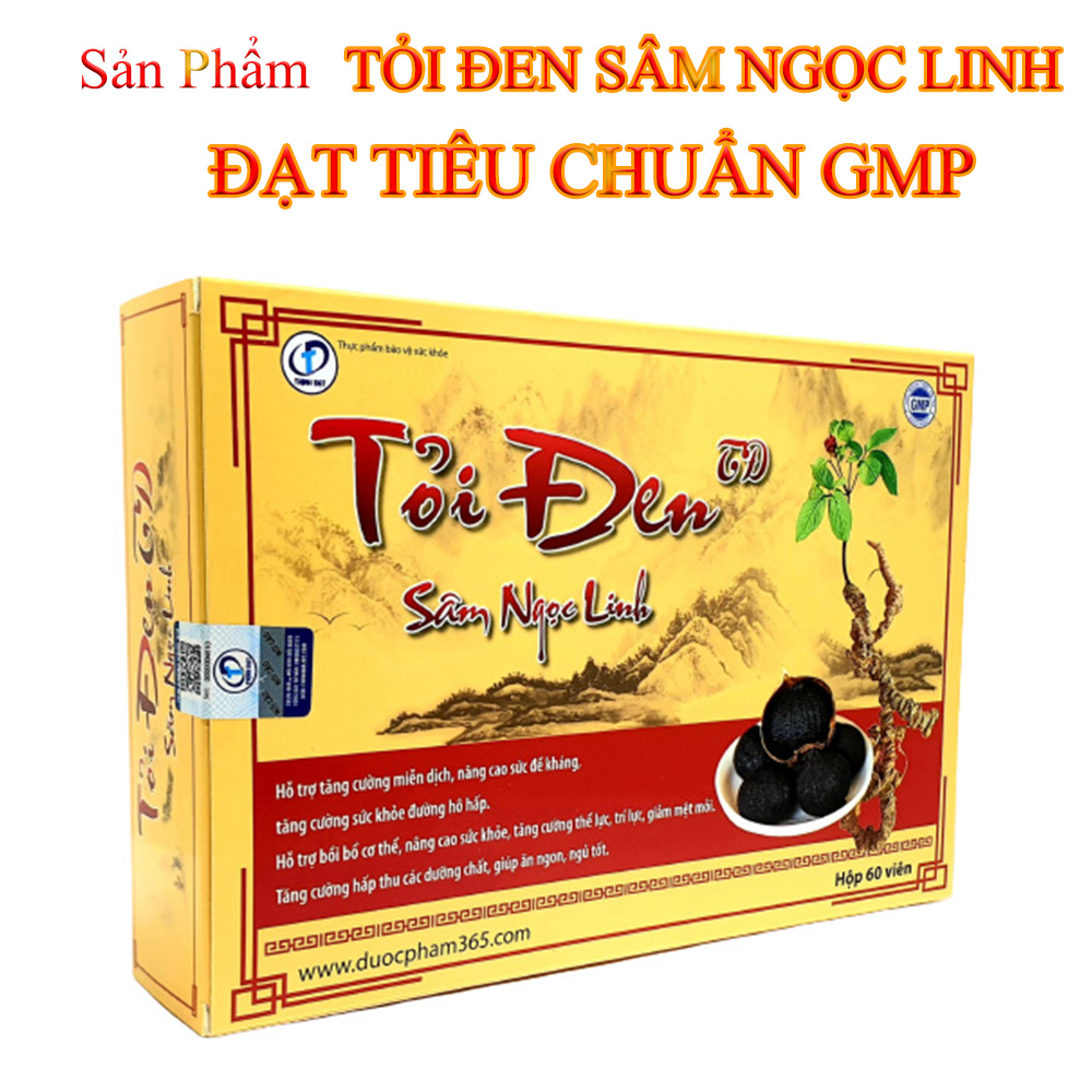 TỎI ĐEN SÂM NGỌC LINH - Hỗ trợ tăng cường miễn dịch, Nâng cao sức đề kháng, Tăng cường sức khỏe đường hô hấp (Hộp 60 viên)