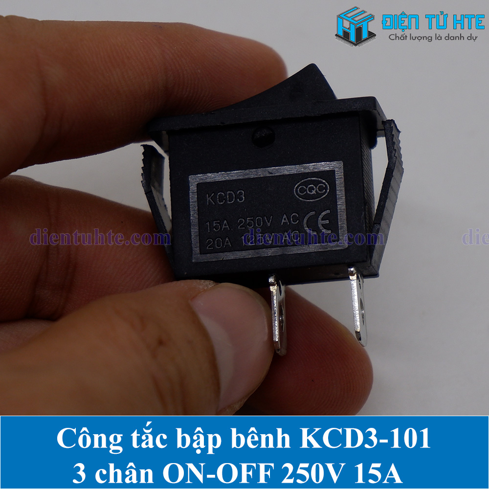 Bộ 2 Công tắc bập bênh ON-OFF KCD3 KCD3-101 3 chân 250V 15A/16A