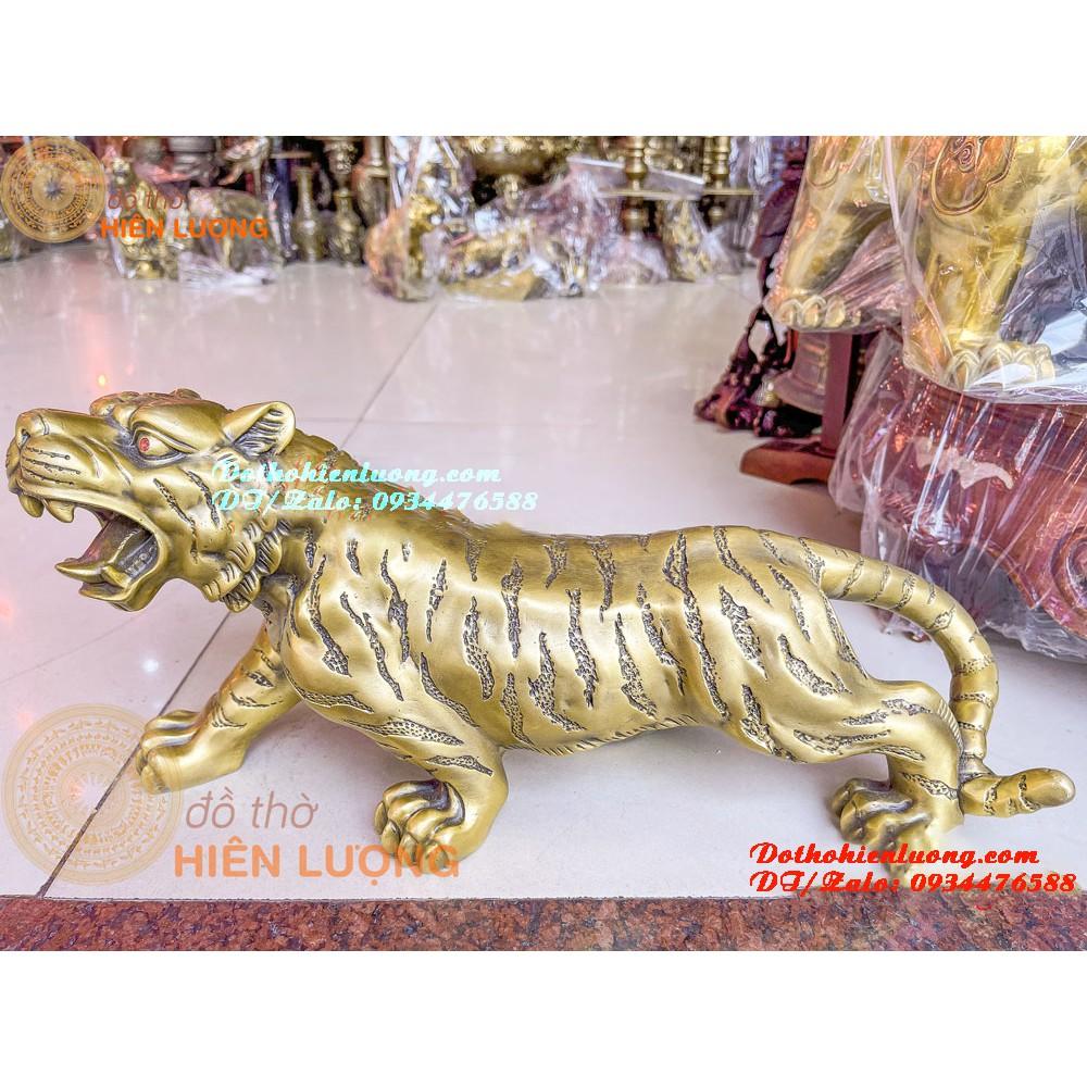 Tượng Hổ Đứng Thét Sơn Hà Bằng Đồng Nguyên Chất Dài 47cm, Nặng 4,8kg - Quà Tặng Phong Thủy Cho Sếp Tuổi Dần