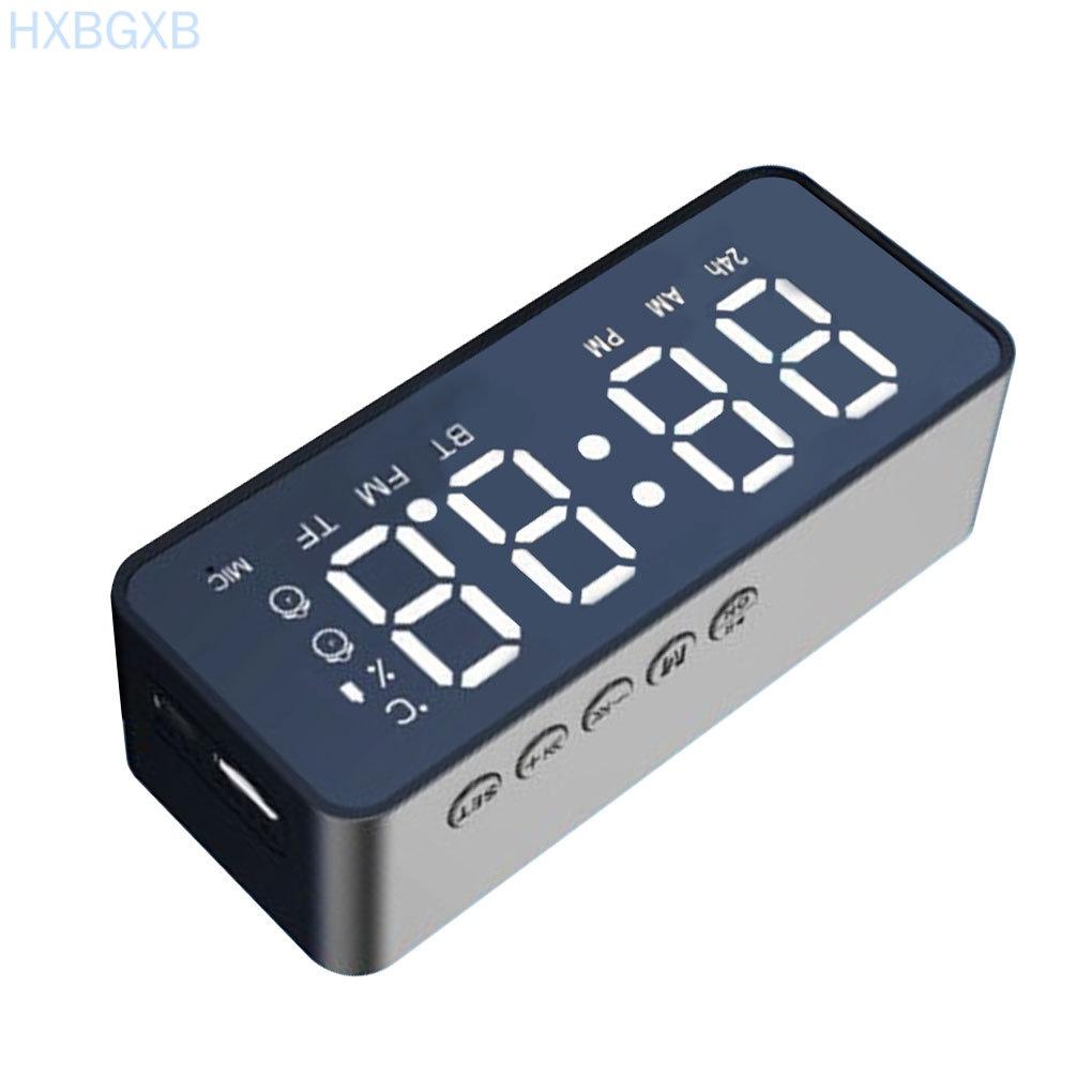 Mini Loudspeaker Adjustable Alarm Clock LED Surround Sound Audio Bluetooth-compatible V5.0 Speaker, Black