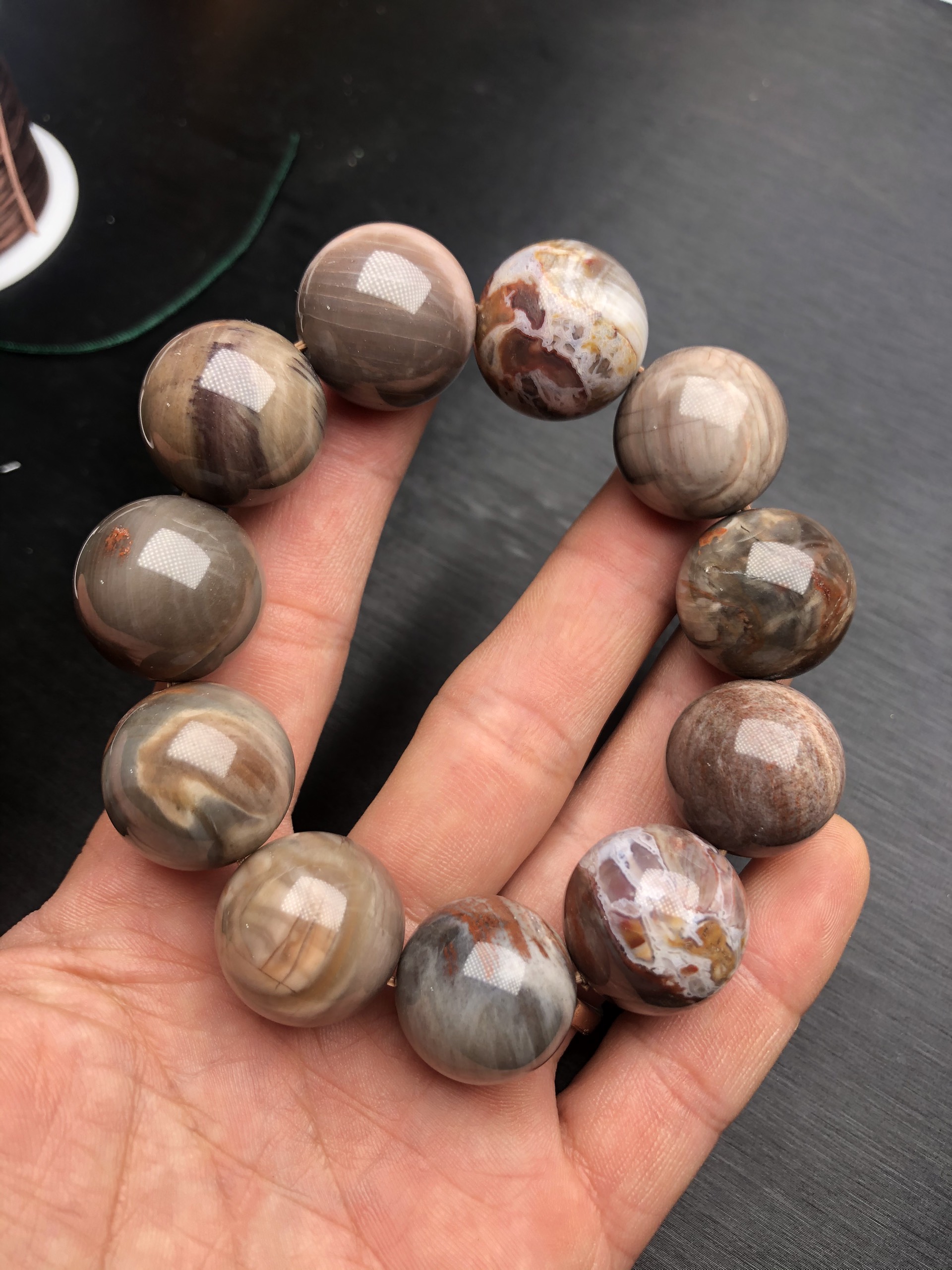 Vòng gỗ hoá thạch 20 mm tự nhiên