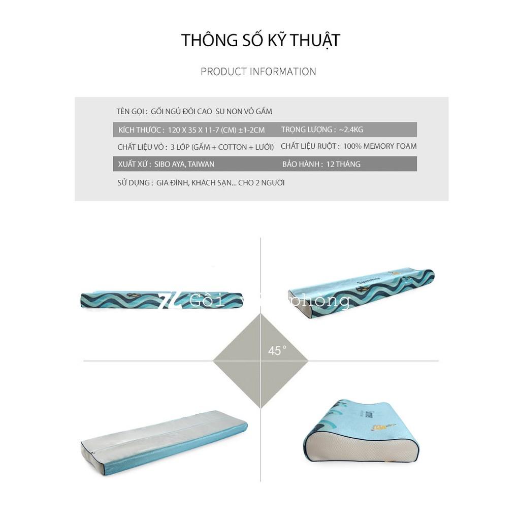 GỐI NGỦ ĐÔI CAO SU NON 1M2 VỎ GẤM GDH-05S