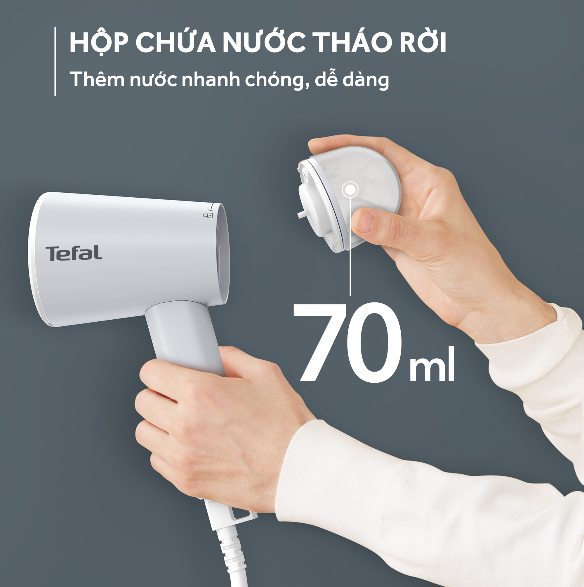 [SẢN PHẨM MỚI] Bàn ủi hơi nước cầm tay Tefal Origin Travel DT1020E1 - Hàng chính hãng