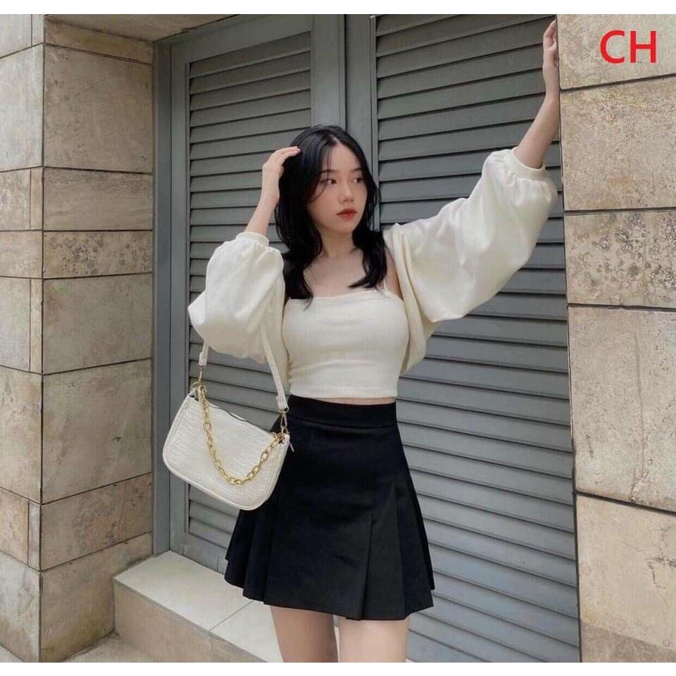 Sét áo cardigan cánh dơi và áo 2 dây siêu xinh