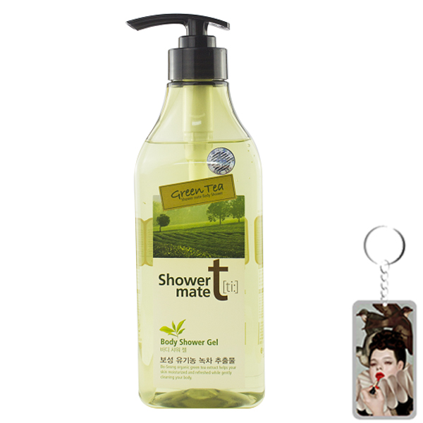 Sữa tắm trà xanh Showermate Body Nature Green Tea Hàn Quốc 550ml tặng móc khóa