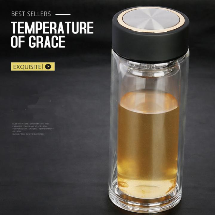 Bình thủy tinh giữ nhiệt 2 lớp 400ml 304SUS - Home and Garden