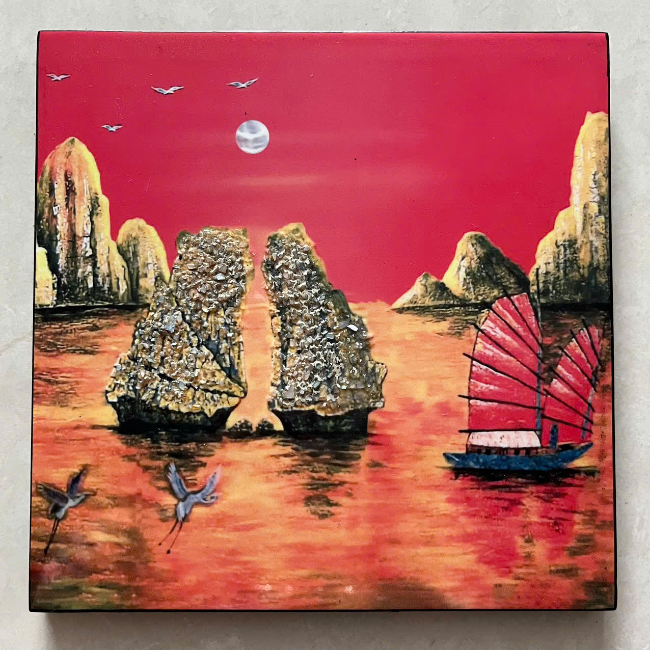 Tranh sơn mài - ĐỒNG QUÊ VIỆT NAM -hàng xuất khẩu nhiều mẫu