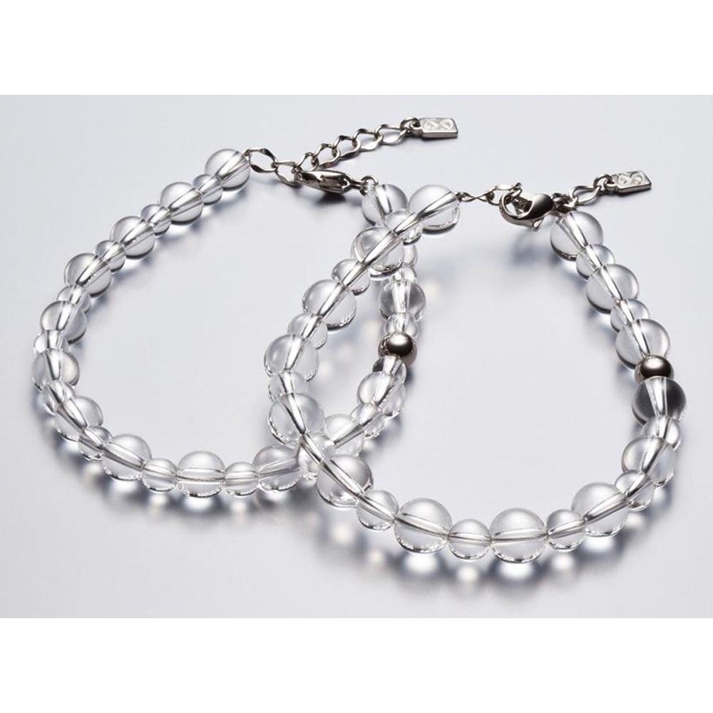 Vòng tay Phiten đá pha lê combi (6mm/8mm) AQ809025/AQ809027