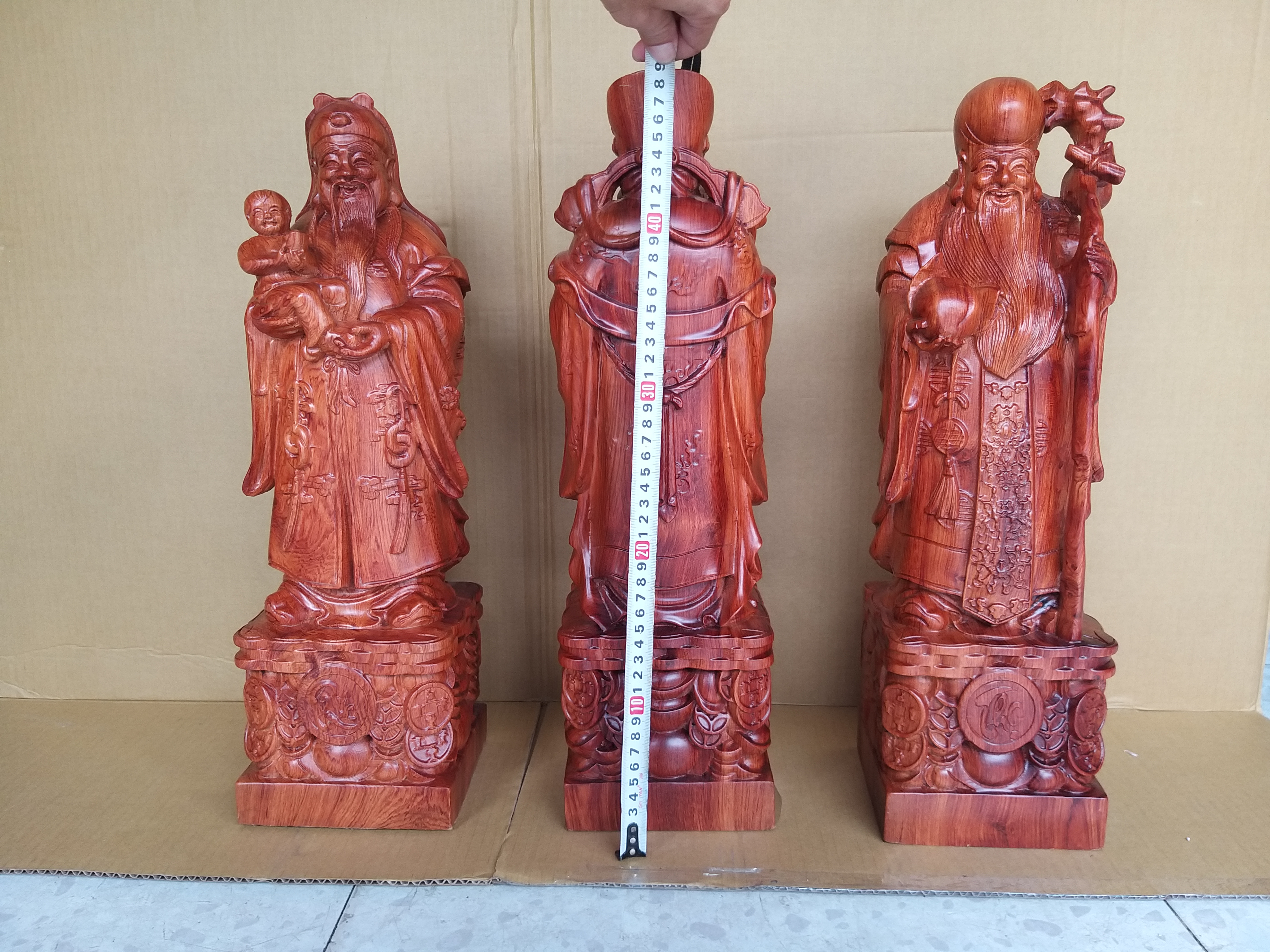 Bộ Tượng Tam Đa, tượng Phúc Lộc Thọ, tượng gỗ, tượng phong thủy gỗ Hương