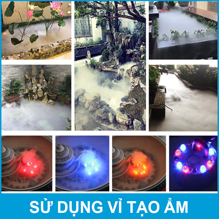 Vỉ tạo ẩm phun sương khói 1 mắt 12 đèn LED 24V 30W Smartpumps chính hãng