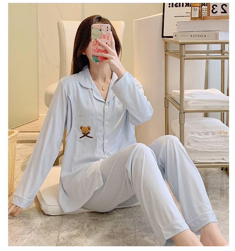 Bộ Đồ Bầu Sau Sinh Dài Tay Có Khe Mở Cho Con Bú Chất Liệu Cotton B12