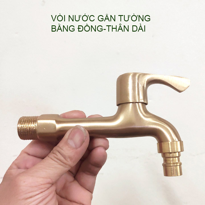 Vòi nước lạnh gắn tường bằng đồng, loại dài 130mm, D20mm