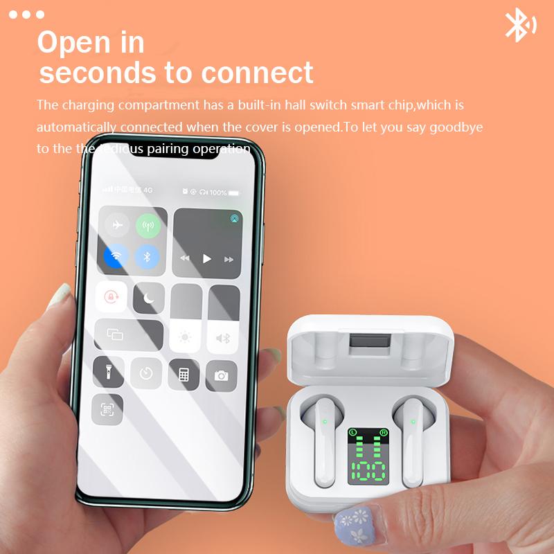 Mini TWS Bluetooth 5.1 Tai Nghe Không Dây Tai Nghe Hifi Stereo Thể Thao Chống Nước Không Dây Tai Nghe Tai Nghe Có Micro