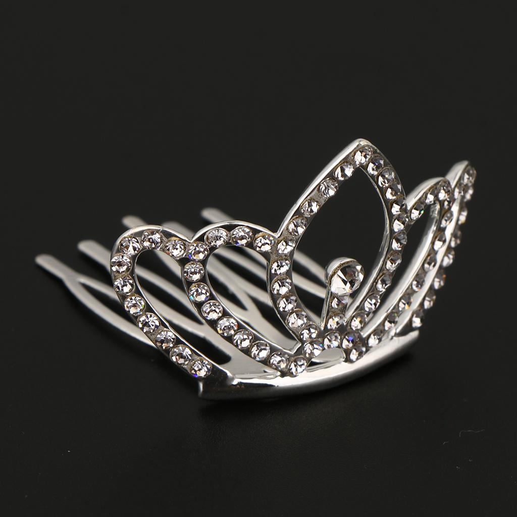 Sparkling Rhinestone Mini Crown Tiara Wedding Flower Girl Jewelry