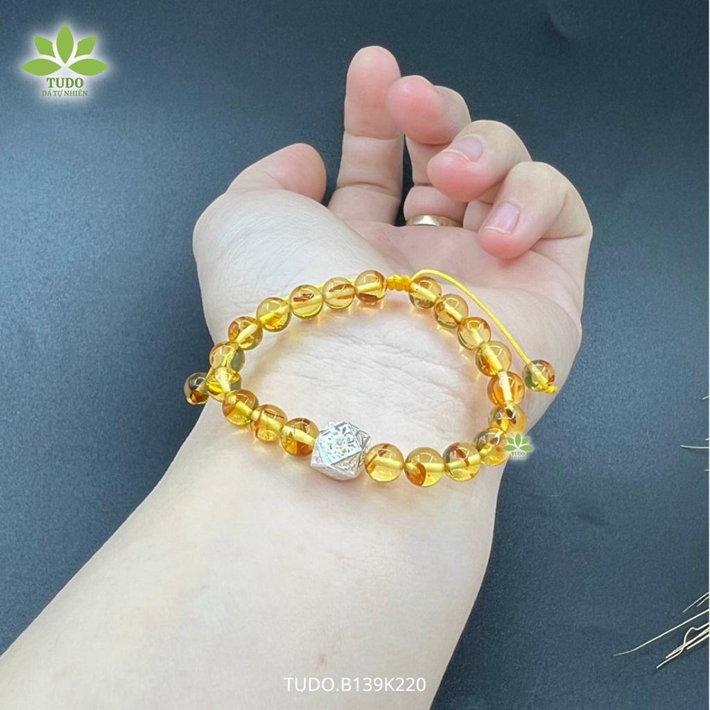 Vòng Tay Nữ Đẹp - Vòng Phong Thủy Đa Mệnh VCBHPAMBER TUDO B139K220 Charm Bạc Tốt Cho Trẻ Em