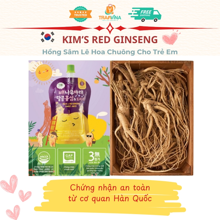 Hồng Sâm Lê Hoa Chuông Cho Trẻ Em Kim's Red Ginseng (60ml - 100ml)