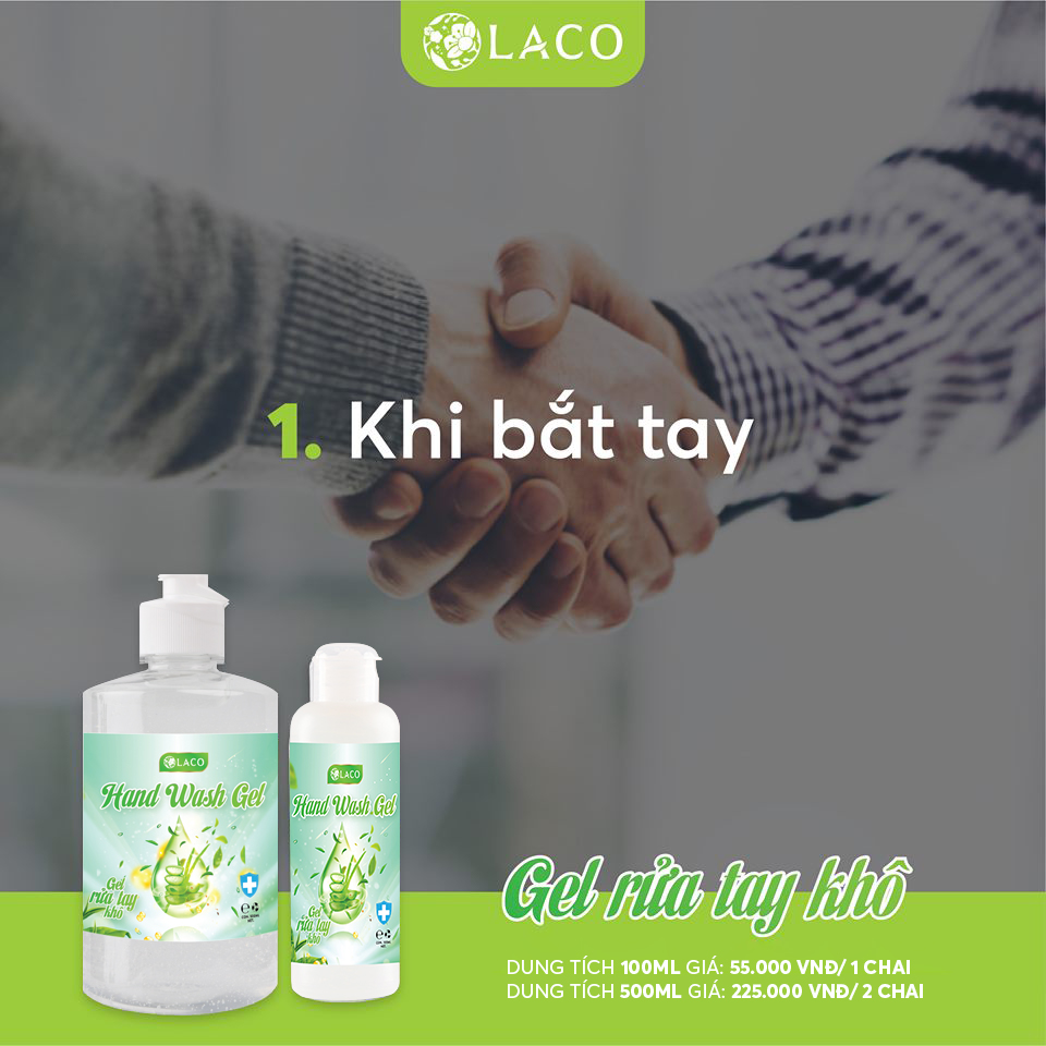 Gel RỬA TAY KHÔ Kháng Khuẩn Laco