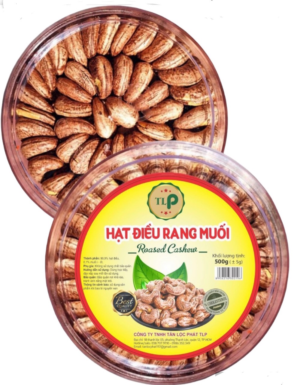 1KG - COMBO 2 HỘP HẠT ĐIỀU RANG MUỐI LOẠI TO ĐỀU ĐẸP TLP