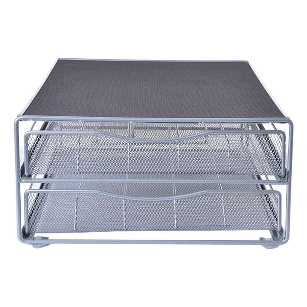 Iron Coffee Capsule Storage Organizer Holder 2 Layer Space Saving Counter