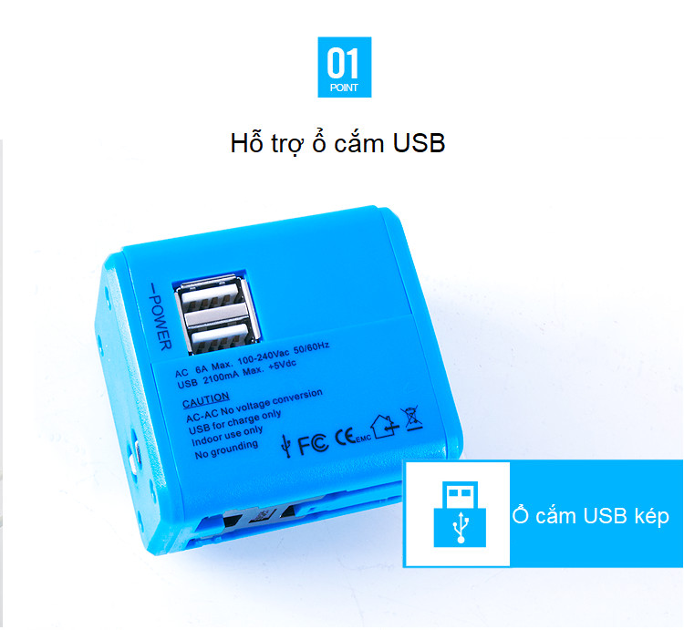 Ổ cắm điện du lịch đa năng quốc tế D995 -