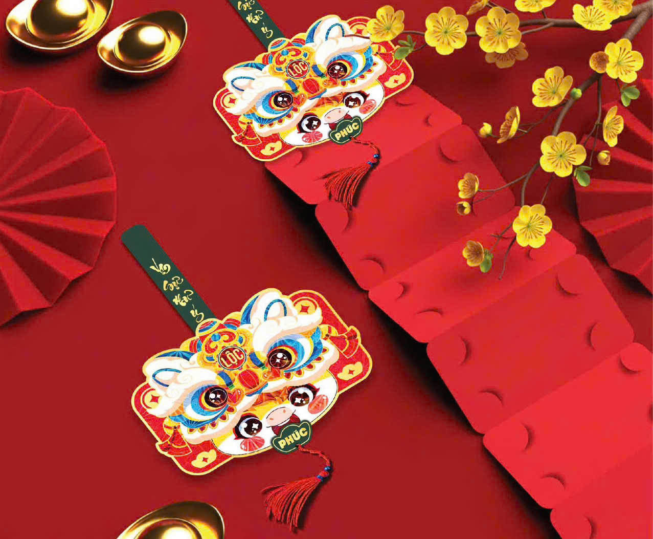 BAO LÌ XÌ QUẠT – LÌ XÌ XẾP TẦNG SÁNG TẠO CHO ĐÁM CƯỚI & NĂM MỚI (MẪU & MÀU NGẪU NHIÊN)