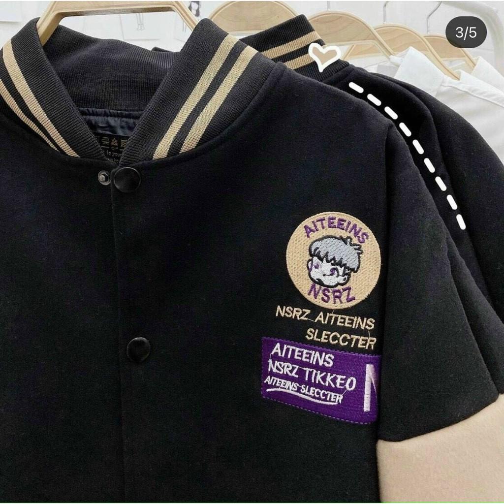 Áo khoác bomber Chống Nắng Cho Nam Nữ Và Cặp Đôi Chất Nỉ Unisex thêu chữ logo Form rộng Ulzzang