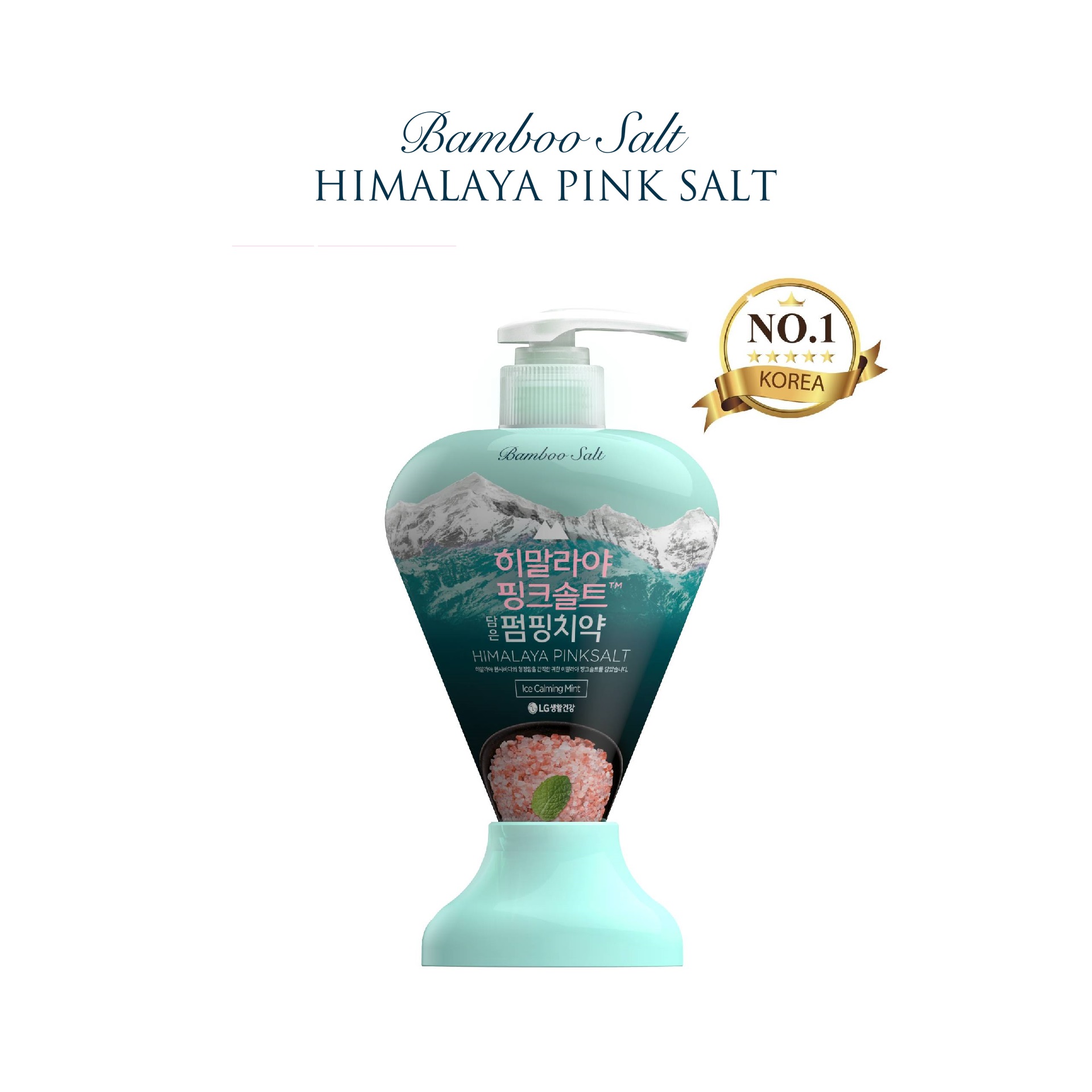 Kem đánh răng dạng vòi Bamboo Salt Muối Hồng Himalaya Pumping Hương Bạc Hà mát lạnh 285g