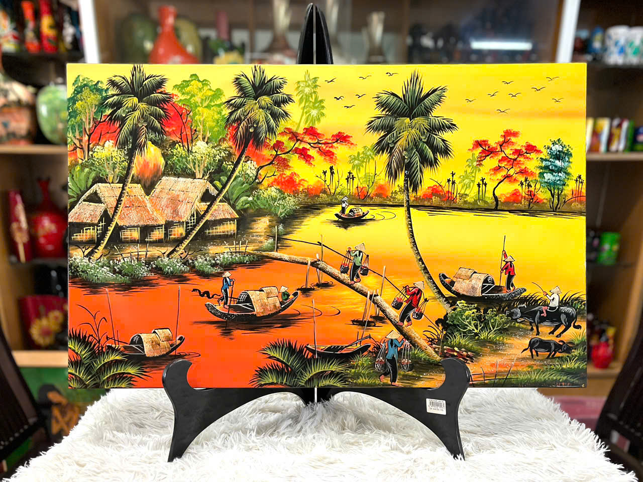 Tranh Sơn Mài - ĐỒNG QUÊ VIỆT NAM | Size 50x80 cm | Mộc Mạc – Bình Yên – Đậm Hồn Dân Tộc