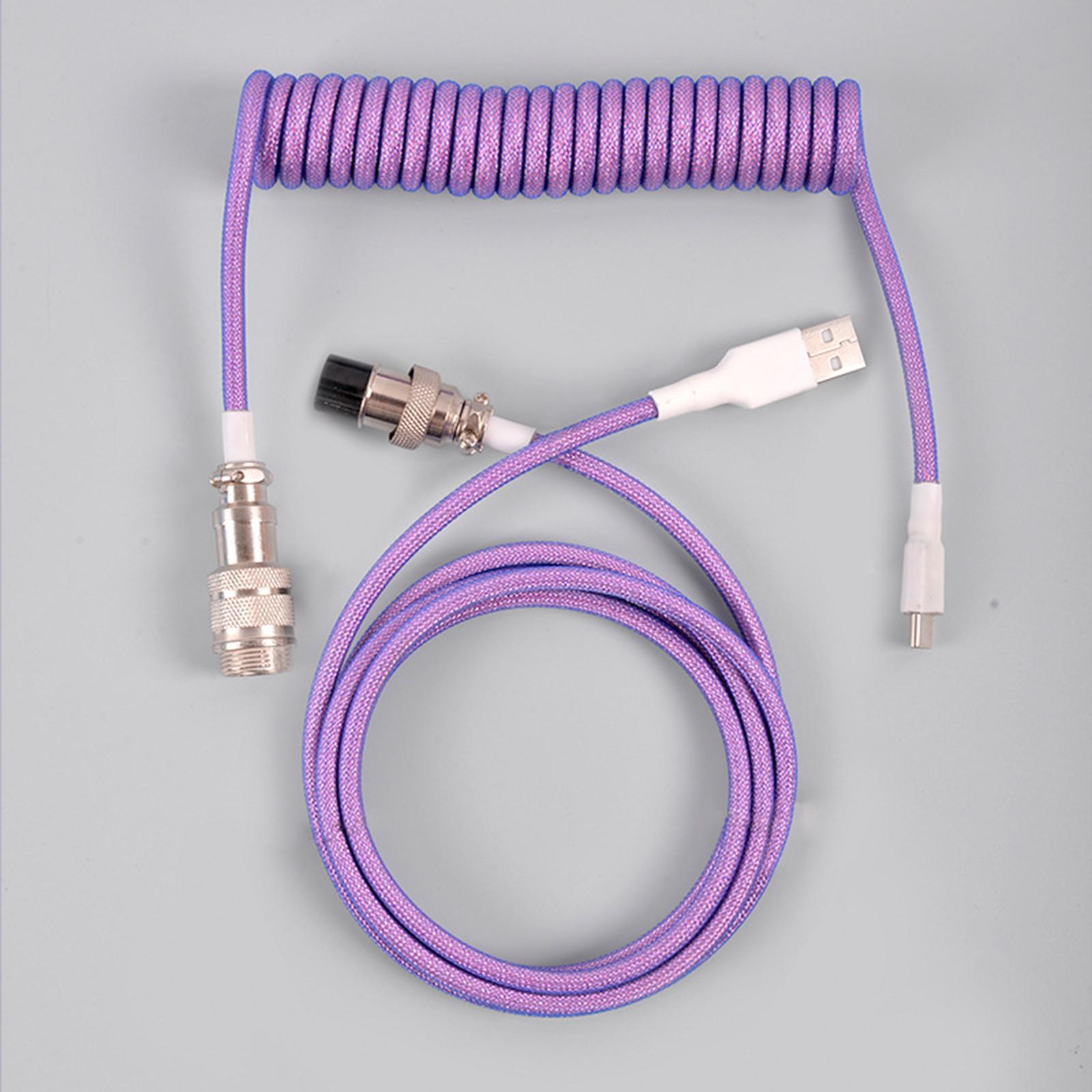 USB Type C Cable Charging Type C to USB Split Cable with Metal Connector for Mechanical Keyboard
