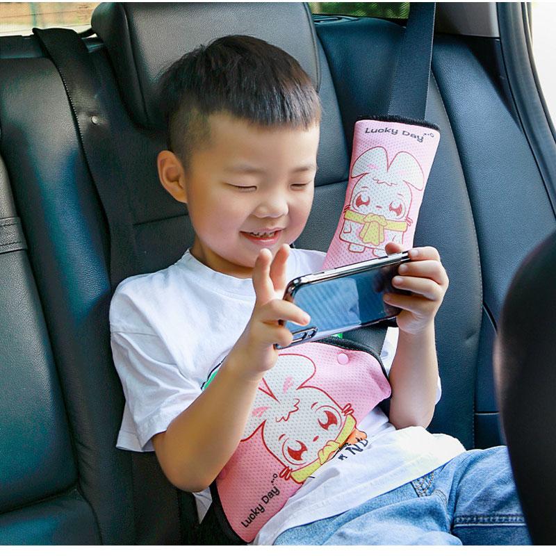 Dây Đai An Toàn Tam Giác Giữ An Toàn Xe Hơi Bao Da Đeo Vai Hoạt Hình Dễ Thương Thắt Lưng Tam Giác Con Trẻ Em Xe Nội Bộ Phụ Kiện
