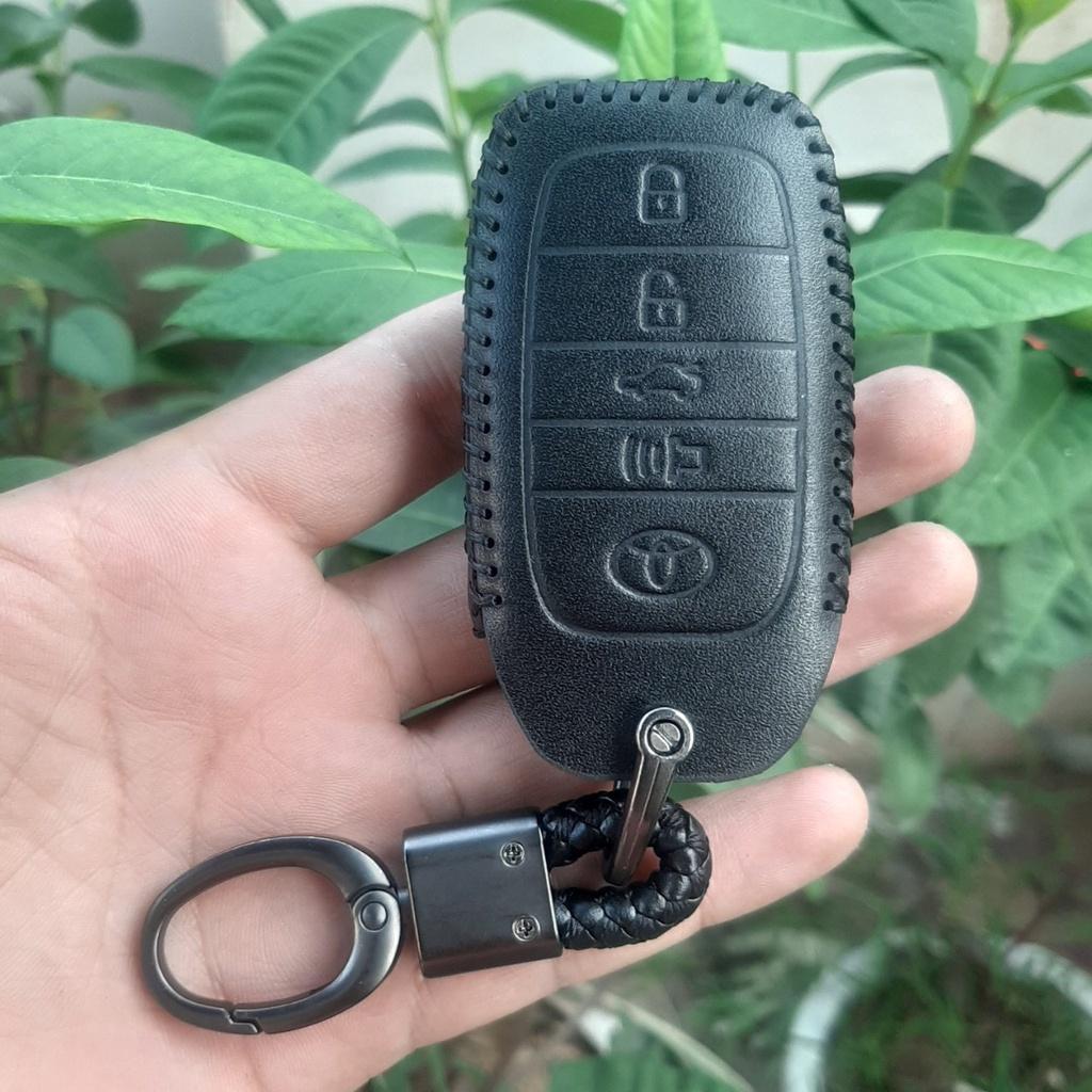 Bao da chìa khoá ô tô Camry, Hulux, fortuner, innova chìa thông minh 4 nút. Bảo hành 2 năm, da thật 100%,