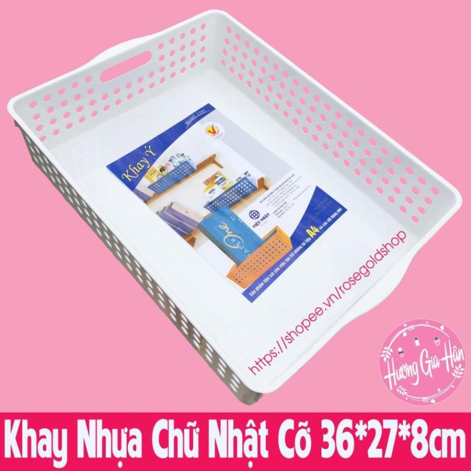 Khay Nhựa Chữ Nhật, Rổ Nhựa Cỡ A4 (35,5x26,5x8cm) &amp; B5 (30x21x8,5cm)