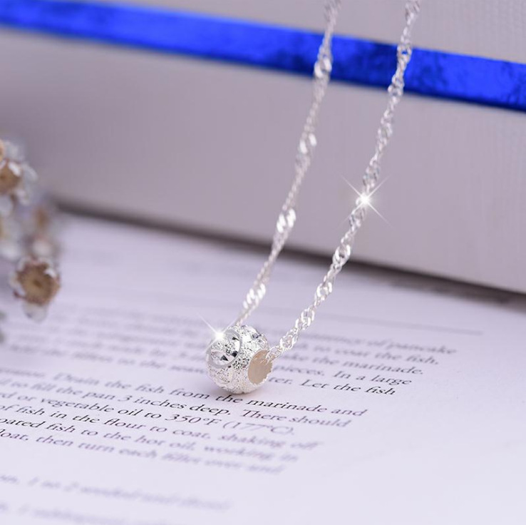 Vòng cổ hạt, dây chuyền hợp kim bạc phong cách Hàn Quốc DC03